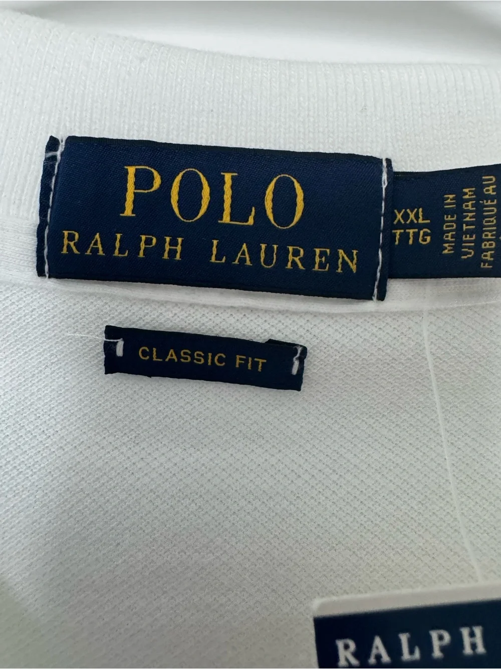 Ralph Lauren White Polo with Navy Pony Logo